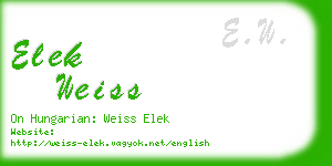 elek weiss business card